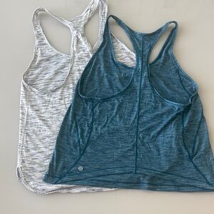 lululemon athletica Blue and Gray Tank Tops